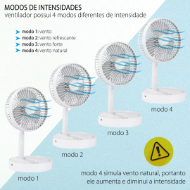 Ventilador Dobrvel Leve Porttil Potente Silencioso Usb