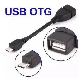 Cabo Otg Usb Pendrive Para Celular Tablet Universal V8 Cor Preto